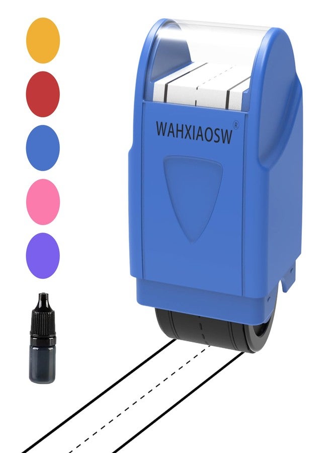 WAHXIAOSW Handwriting Lines Stamp Roller Self-Inking Line Rolling Stamps Handwriting Practice Tool for Teachers Kids Kindergarten (Blue) - Image 1